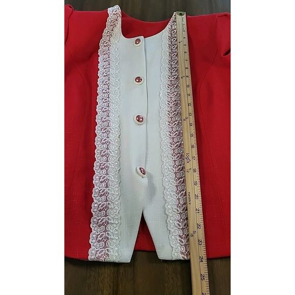 VTG 80s Pablo Collection 14P Red White Pencil Skirt & Jacket Sexy Secretary EUC - Picture 9 of 12